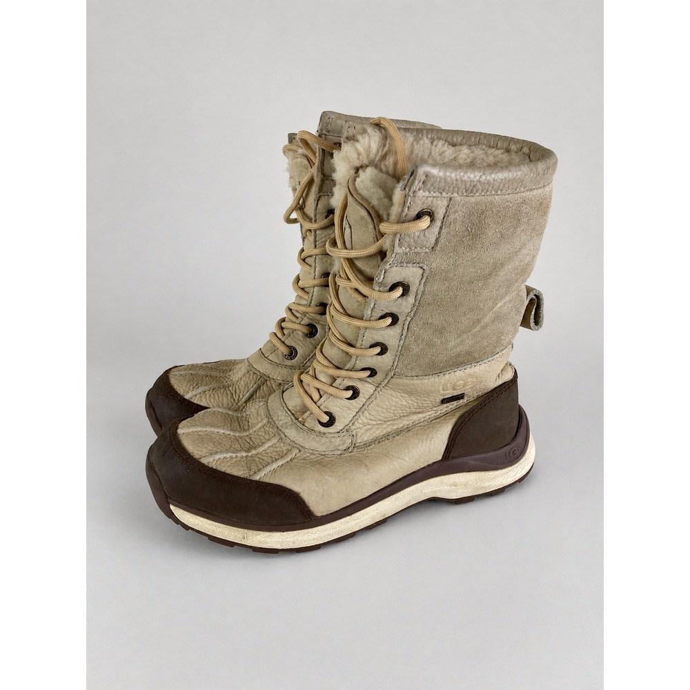 UGG Adirondack III Winter Boots Women 7 Sand Brown Waterproof Leather Suede